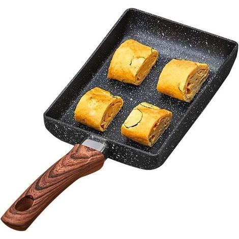Poêle Omelette Japonaise, Tamagoyaki Poêle Rectangulaire en Aluminium Antiadhésive (1/4)