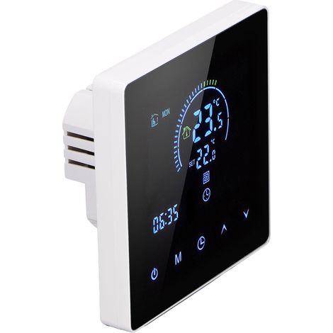 Thermostat numérique 16 A avec écran LCD programmable, thermostat électrique pour chauffage, idéal pour la maison, le bureau ou l'hôtel (90-240 V CA), blanc, sans Wi-Fi. (1/5)
