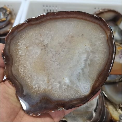 Tranche d'agate Brute de Pierre gemme de Cristal Naturel for la décoration de la Maison de Pierres Naturelles de très Beau spécimen d'agate Collections de la Maison (Size : 13-15cm) (1/5)