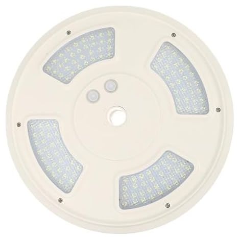 Lampe solaire pour mât de drapeau, 128 LED, ABS blanc, pour une utilisation extérieure Câble d'alimentation inclus, design moderne et épuré, idéale pour les mâts de drapeau de jardin (1/5)
