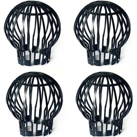 Pair Un ensemble de 4 protège-gouttières, 5,74,91,7cm, noir, plastique. (1/5)