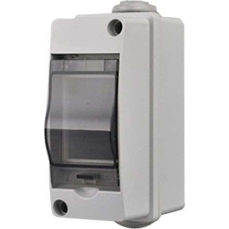 Boîte de Protection de Distribution, ABS Boîte de Disjoncteur 2/3/5 Voies avec Couvercle étanche Transparent, Boîtes de Distribution de Jonction pour électricité Extérieure(2 Modules) (1/5)