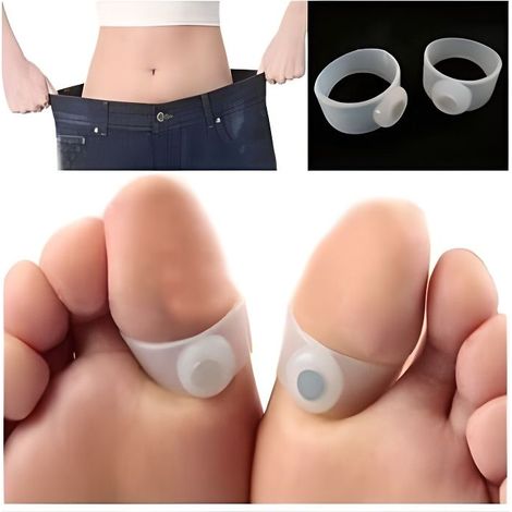 Paire Anneau Bague d'Orteil - Blanc transparent - Confortable - Minceur