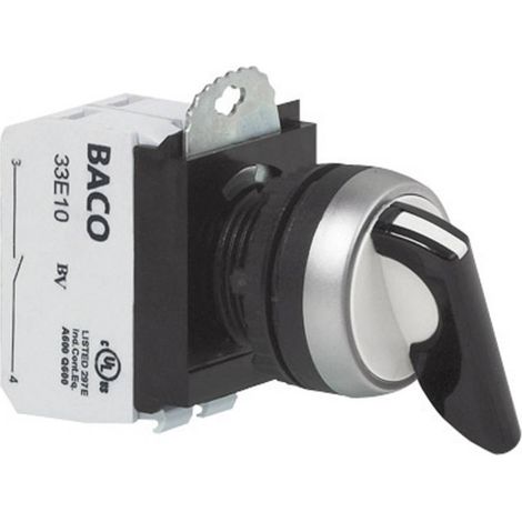 BACO BAL21MA03A L21MA03A Bouton sélecteur collerette plastique, chromé noir 2 x 45 ° 1 pc(s) D78989 (1/3)