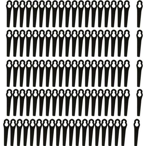Packung mit 100 Ersatzmessern aus Kunststoff für Bosch ART 23-18 LI/26-18LI Rasentrimmer, Schwarz (1/2)