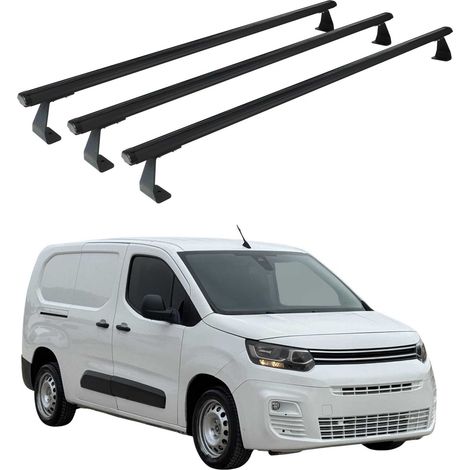 OMAC Heavy Duty Dachträger Querträger kompatibel mit Citroen Berlingo 2018-2026 – 3 Stangen – Aluminium Schwarz (1/5)