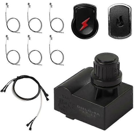 Ignition Kit for Charbroil Gas Grills, 4 Outlet Ignitor Module Replacement with Wires and 2 Push But (1/5)