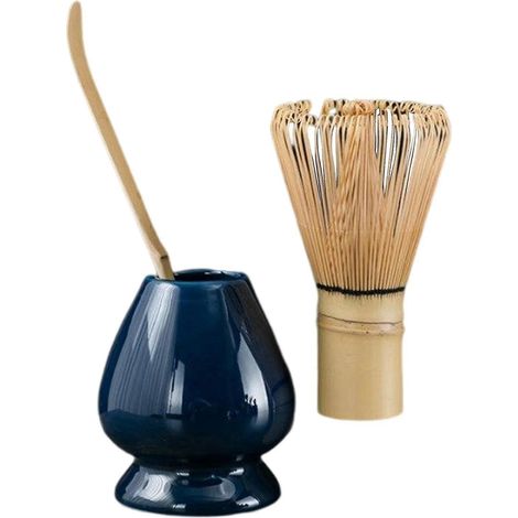 Matcha-Geschenkset aus Keramik, Matcha-Besenhalter, Matcha-Zeremonie-Set, BambooBlue (1/5)