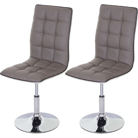 Juego de 2 sillas de comedor regulables en altura en sintética color topo CDS04094 (1/4)