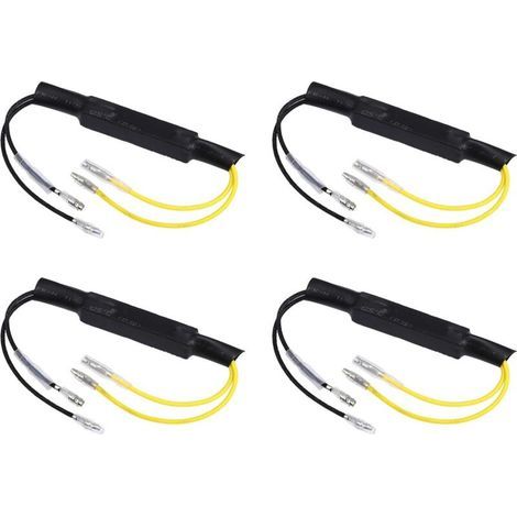 pezzi di indicatori di direzione a LED per moto 12V, adattatore con resistenza per indicatori di direzione a LED per moto, auto, bicicletta, scooter, quad, cruiser, Harley, Kawasaki, Yamaha, fuoristra (1/4)