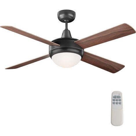 Ventilatore da soffitto silenzioso da 53 W – 4 pale in MDF – Ø 122 cm – Luce integrata – Modalità estate/inverno – Per ambienti fino a 18 m² (1/5)