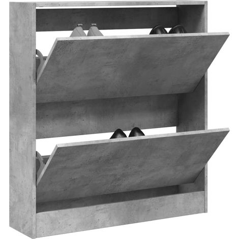 Schuhschrank Betongrau 80x21x87,5 cm Holzwerkstoff