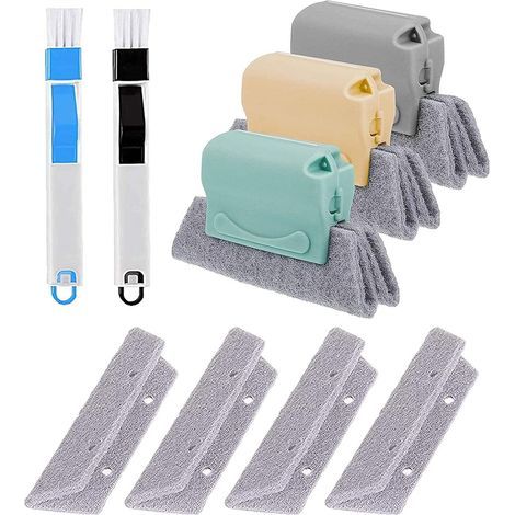 Mini-Fensterfugenreinigungsbürsten-Set, 9-teilig, multifunktionale Fugenreinigungsbürste für Türen, Schiebetüren und Badezimmerfugen (1/5)