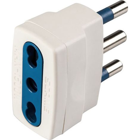 Adattatore Semplice Con Spina 2p T Presa Bipasso 10 16A (1/2)