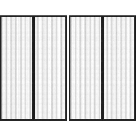 Fliegengitter-Türvorhänge 2 Stk. Magnet Schwarz 220x130 cm