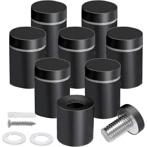 Packung mit 8 schwarzen 3/4 x 1 Zoll Abstandsschrauben für Schilder, Acryl-Fotorahmen und Werbung von U-AquaForge