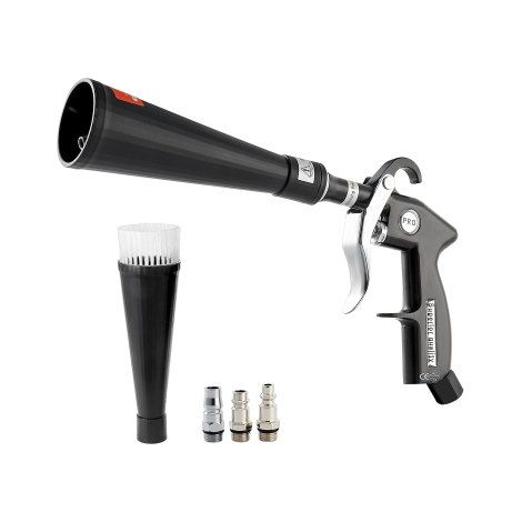 Druckluft Reinigungspistole, 6–9,2 Bar Druckluftpistole mit 2 Düsensätzen, 360° drehbare Düse für vollständige Reinigung, Hochdruck Ausblaspistole, kompatibel mit 1/4 NPT-Luftkompressor (1/5)