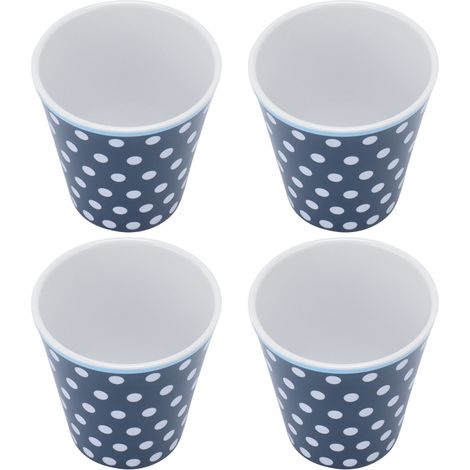 Set aus 4 Melaminbechern mit porzellanähnlicher Oberfläche, bezaubernde Becher für Getränke, ideal für Zuhause, Studenten und Schulfeste. (1/5)