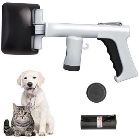 Dog Poop Scoop, Poop Grabber with Cat Poop Bag, Portable Poop Scoop Trash Can for Dogs and Cats Indoor Outdoor Dog Pooper Scooper (Black)