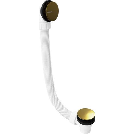 Set de baignoire sans remplissage, clic-clac, longueur 1200 mm, bouchon 72 mm, doré (1/3)
