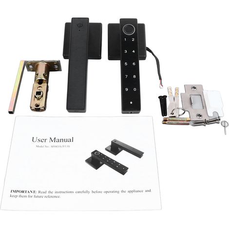 Serrure intelligente Bluetooth, contrôle par application pour Tuya, haute précision, sécurité et fiabilité, empreinte digitale de porte, corps à langue unique 60 70 (1/5)