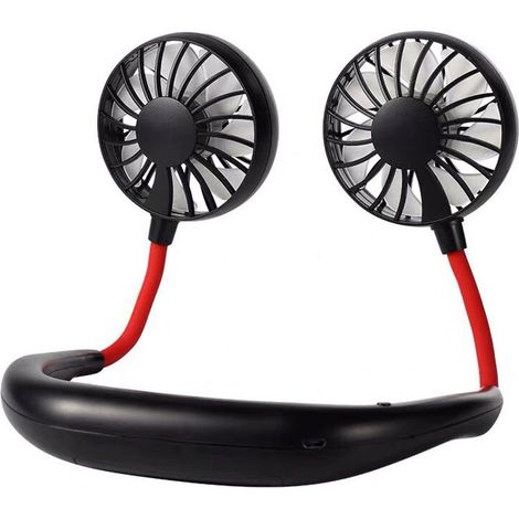 Nouveau ventilateur de cou silencieux rechargeable USB pour étudiants, portable et compact, idéal comme cadeau ou en vente en gros, noir classique. (1/4)