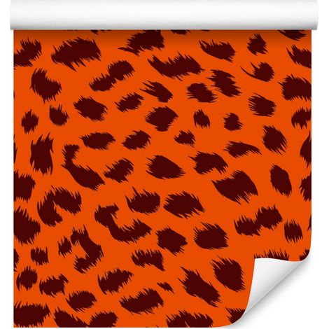 Papier peint imitation peau d'animal orange, pêche et orange, 50 x 1000 cm (1/4)