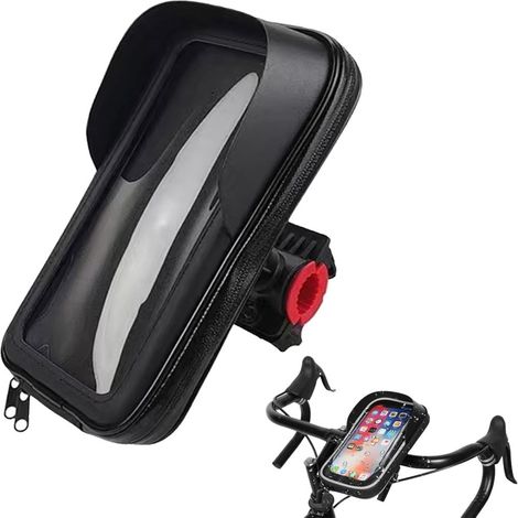 1 Support téléphone, étanche, rotatif 360°, ABS et silicone, guidon 10-40mm, moto vélo (1/5)
