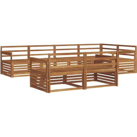 Conjunto de sofás de exterior 7 pcs Natural vidaXL (1/5)