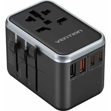 Adattatore da viaggio Vention FJFB0 65W USB-C 60W USB-A (1/3)