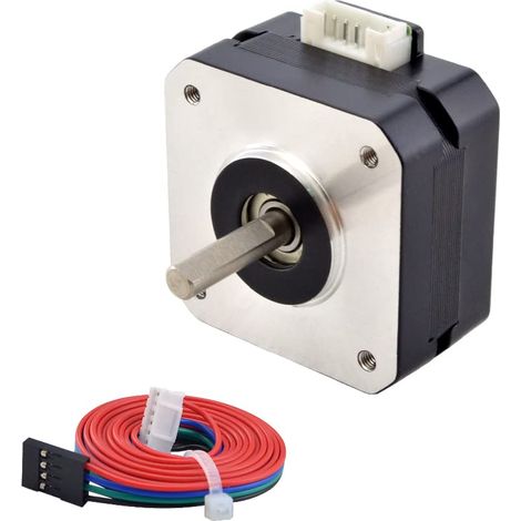 Nema-Flachschrittmotor, 1 A, 17 Ncm, bipolar, 1,8° Winkel, 4 Drähte, 23 mm Gehäuselänge, kompatibel mit CNC-3D-Drucker-Extrudern. (1/5)