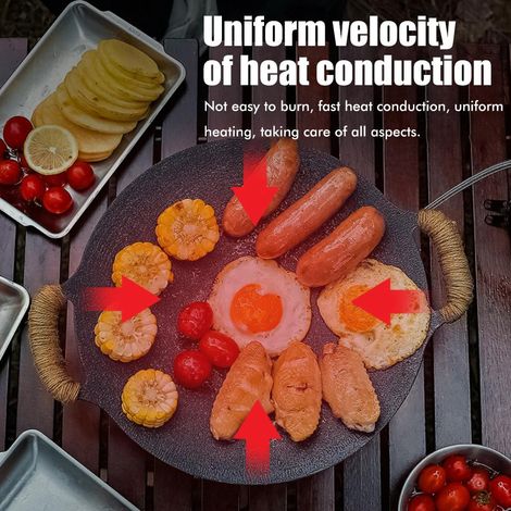 Petite poêle à griller portable universelle Maifan avec revêtement en pierre pour grillades intérieures et extérieures, barbecue, camping et pique-nique (1/5)