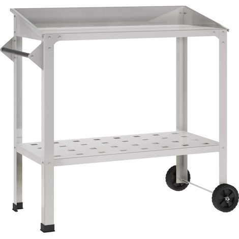 Mesa de Trasplante con Ruedas 96 x 50 x 89 cm Acero inoxidable vidaXL (1/5)