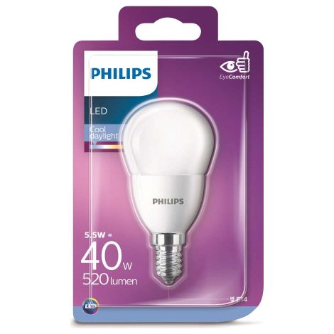 Lampada A Led 'Sfera' P45 L.Fredda 6500K 5,5W E14 - 520 Lumen (1/2)