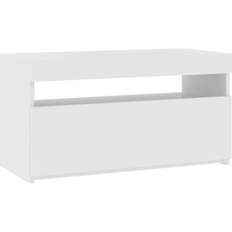 Mobile TV multimediale scaffale per televisione televisore buffet sala da pranzo soggiorno camera da letto con luci LED luminose 75 x 35 x 40 cm bianco 020026658