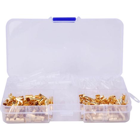 Connecteurs de câble dorés 3.5 mm mâle femelle, lot de 240 pièces, fiches à balle pour bornes électriques (1/5)