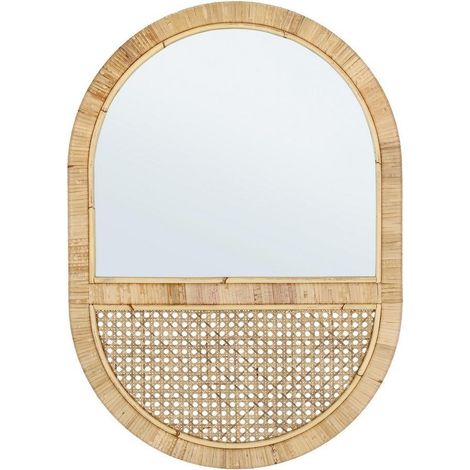Miroir ovale en rotin naturel 50x70 Hajar YES (1/2)