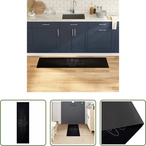 vidaXL Küchenlaufer - Küchen Teppich Schwarz 150 x 45 cm Samt (1/5)