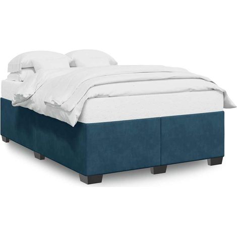 Maison Exclusive - Bettgestell Blau 140x200 cm Samt (1/5)