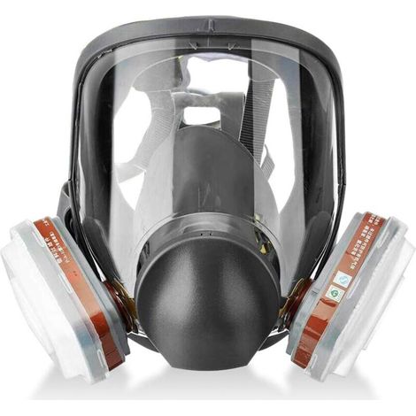 Maschera protettiva 16 in 1, maschera integrale in silicone anti-veleno per la protezione da vernici, insetticidi e ammoniaca.
