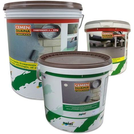 GUAINA LIQUIDA IMPERMEABILIZZANTE CEMENGUAINA PEDONABILE BICOMPONENTE 26078V KG 20 (23359) (1/2)