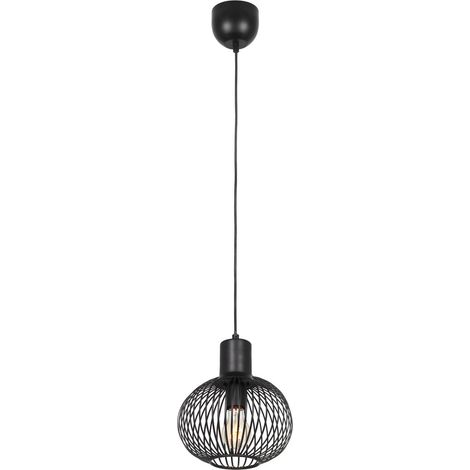 Suspension loft noire sphère métal Ø23 E27 Trio-Gila (1/4)