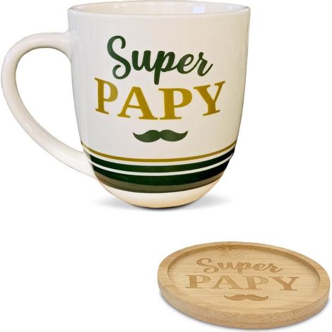 Coffret cadeau grande tasse et sous-tasse Le Café de Papy (1/3)