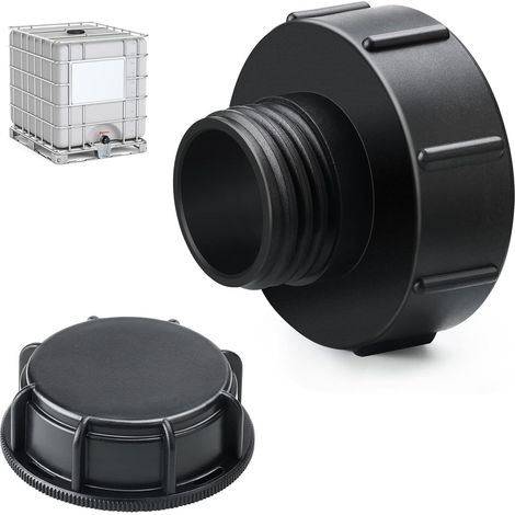 adaptateur de réservoir IBC avec couvercle de réservoir S100x8 à réduction S60x6 adaptateur de conteneur IBC à filetage grossier pour réservoir d'eau IBC, tuyau d'arrosage (1/5)