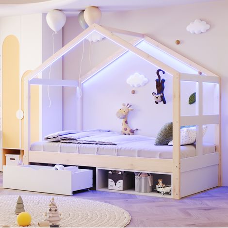 lit enfant rangement avec tiroir 90x190 bois OKMYHOME