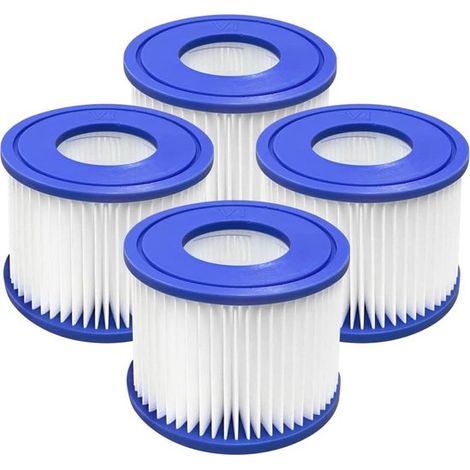 Lot de 4 filtres type VI compatibles Bestway Lay-Z-Spa Miami, diamètre 10,4 cm (1/2)