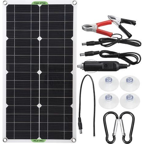 Kit Panneau solaire portable 18V 250W - Chargeur USB double DC avec controleur solaire 100A 550 x 290 x 30mm (1/5)