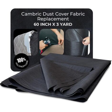 Housse de protection anti-poussière en batiste noire 60" x 3 yd pour canapés, fauteuils, sommiers à ressorts pour lits doubles et queen size. Cache le cadre intérieur et les agrafes des meubles. (1/5)