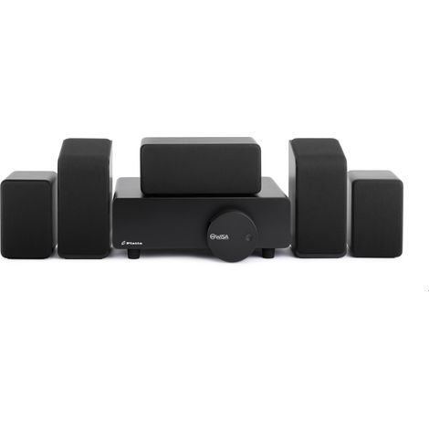 Système Home Cinéma Dolby Atmos sans fil Monaco, haut-parleurs relevables. Son 360° faible latence WISA, grilles amovibles noire (1/5)