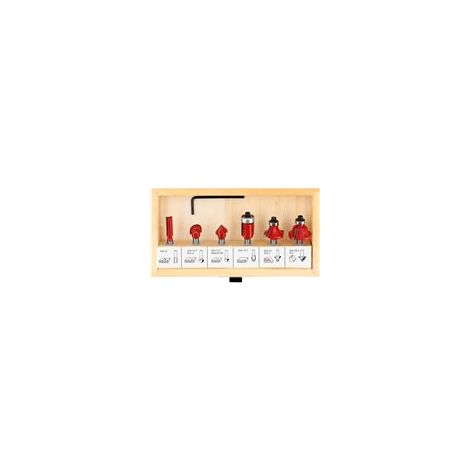 YATO, modelo YT-68000, Fresas de Carburo para Madera, 6 Piezas, vástago de 6mm, ideal para trabajos de carpintería, herramienta profesional de alta calidad.